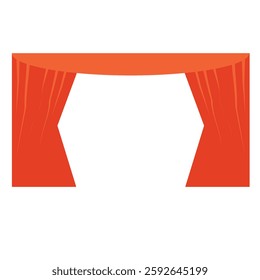 Curtain. Open curtain, vector illustration