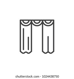 Curtain outline icon. linear style sign for mobile concept and web design. Theater simple line vector icon. Symbol, logo illustration. Pixel perfect vector graphics