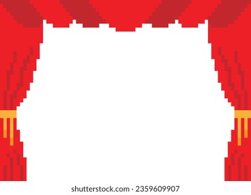 Curtain pixel art vector image or clip art