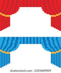 Curtain pixel art vector image or clip art