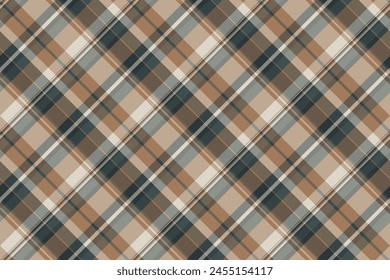 Curtain plaid background tartan, print vector textile texture. Form seamless pattern check fabric in pastel and orange color.