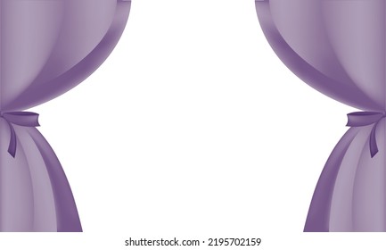 curtain and ribbon background with mesh technique with child's birthday theme in beautiful and bright purple color