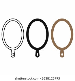 Curtain ring vector set outline,silhouette, solid black, and brown color styles. Oval metal drapery ring with eyelet hole, used for hanging curtains and drapes.