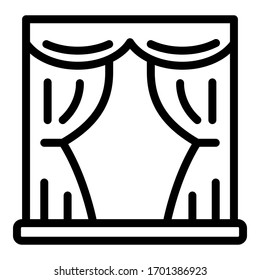 Curtain scene icon. Outline curtain scene vector icon for web design isolated on white background