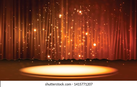 Curtain with scene. Smooth light effect for perfect backdrop vector illustration eps 10