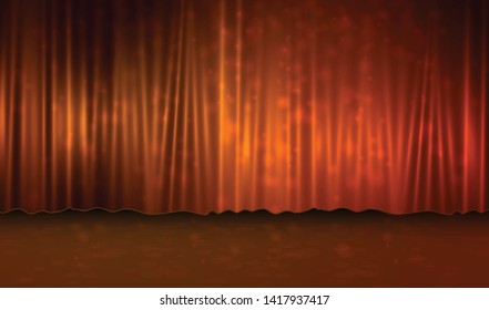 Curtain with scene. Smooth light effect for perfect backdrop vector illustration eps 10