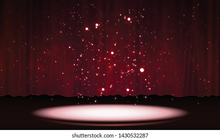 Curtain with scene. Smooth light effect for perfect backdrop vector illustration eps 10