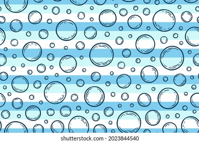 Curtain seamless pattern. Shower curtain. Bubbles background for design prints. Abstract cute texture for bathroom curtains. Hand drawn bubble graphic. Handdrawn doodle patern. Vector illustration