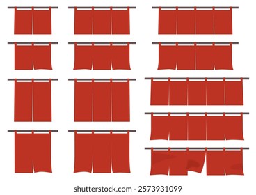 Curtain set  ( vermilion )