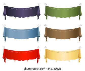 Curtain signs for place text vector set