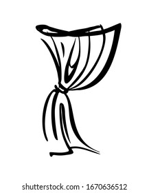 cortina - textil. elemento de diseño interior - ilustración vectorial en fondo blanco. tela para la ventana. cortina. proteja del sol y decore la habitación