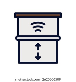 Curtain Smart Icon Vector for Smart Home Automation. Modern curtain control design for connected living.