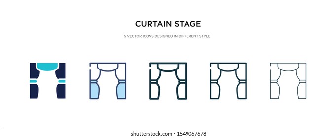 curtain stage icon in different style vector illustration. two colored and black curtain stage vector icons designed in filled, outline, line and stroke style can be used for web, mobile, ui