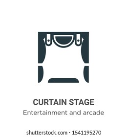 Curtain stage vector icon on white background. Flat vector curtain stage icon symbol sign from modern entertainment and arcade collection for mobile concept and web apps design.