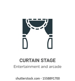 Curtain stage vector icon on white background. Flat vector curtain stage icon symbol sign from modern entertainment and arcade collection for mobile concept and web apps design.