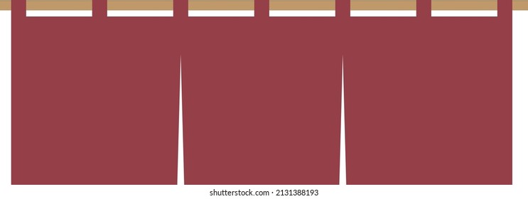 It is a curtain at the storefront. This is a red and horizontally long type.