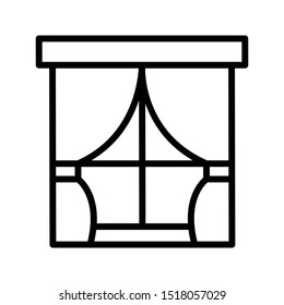 curtain thin line vector icon