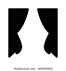 icono plano de glifo vectorial de la cortina 