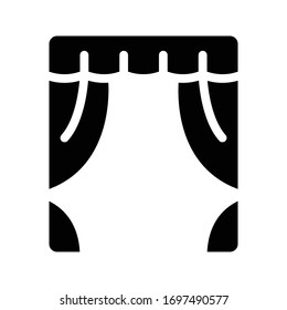 icono plano de glifo vectorial de la cortina 