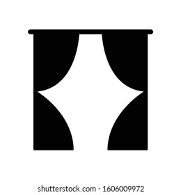 curtain vector icon black sign