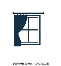 Curtain Vector icon Flat design