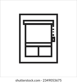 línea de icono del vector de cortina nueva