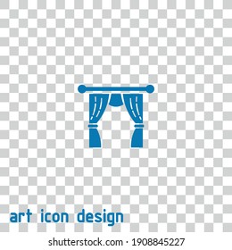 curtain vector icon on an abstract background