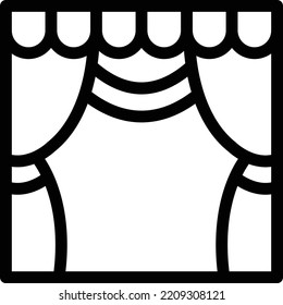 curtain Vector illustration on a transparent background. Premium quality symbols. Stroke vector icon for concept and graphic design.