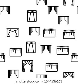 Curtain Vector Seamless Pattern Thin Line Illustration