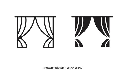 Curtain vector web icons set