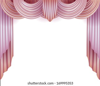 Curtain with a white background behind