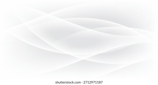 Curtain white wave soft shadow and blurred. frabic shapes curve designs. abstract backround on isolated. Vector Modern	