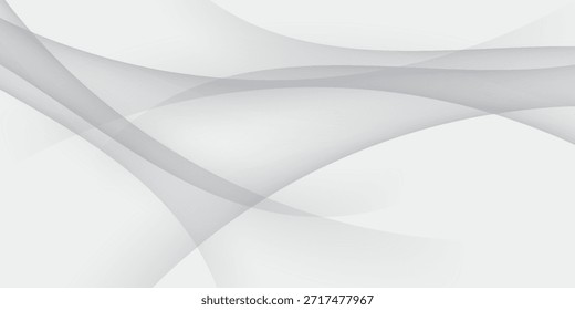 Curtain white wave soft shadow and blurred. frabic shapes curve designs. abstract backround on isolated. Vector Modern