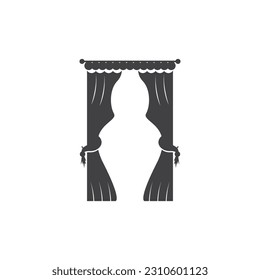 Curtain Window Room  curtains  furniture logo vector template illustration