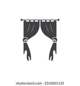 Curtain Window Room  curtains  furniture logo vector template illustration
