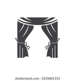 Curtain Window Room  curtains  furniture logo vector template illustration