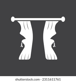 Curtain Window Room  curtains  furniture logo vector template illustration