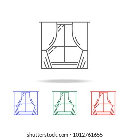 Curtain windows icon. Element of furniture and household multi colored icons for mobile concept and web apps. Thin line icon for website design and mobile app. Premium icon on white background