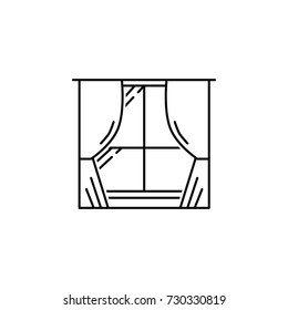 Curtain windows icon on white background