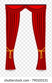 curtains 3D, vector illustration on a transparent background