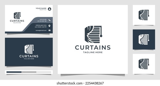 curtains blind window fabric logo design template. inspiration curtains for circus logo.
