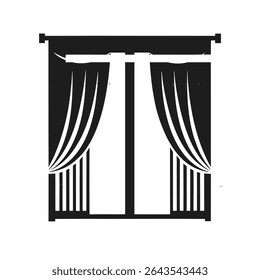 curtains blinds silhouette vector con