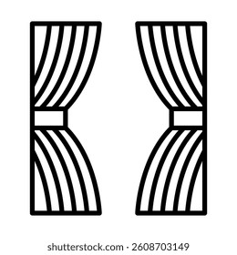 Curtains or Blinds Vector Line Icon Design