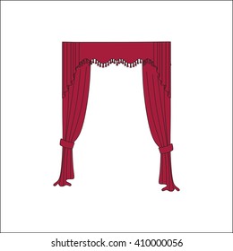 curtains. classic curtains. curtains sketch.