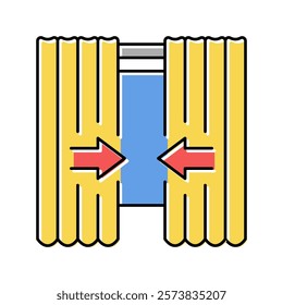 curtains control smart home color icon vector. curtains control smart home sign. isolated symbol illustration
