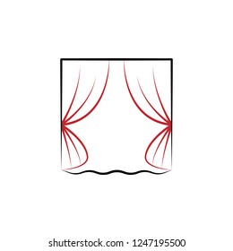 curtains, decor, interior 2 colored line icon. Simple colored element illustration. curtains, decor, interior outline symbol design from laundry and dry set