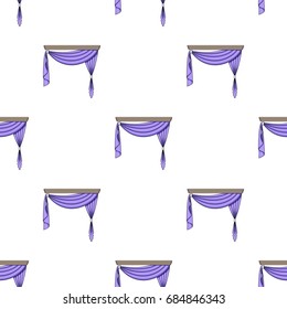 Curtains with drapery on the cornice. single icon in cartoon style vector symbol stock illustration web.