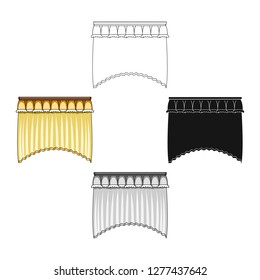 Curtains with drapery on the cornice.Curtains single icon in cartoon style vector symbol stock illustration web.