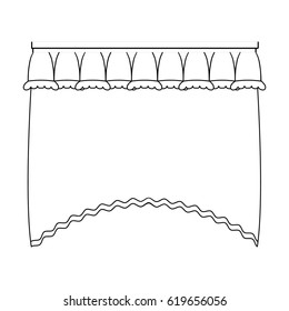 Curtains with drapery on the cornice.Curtains single icon in outline style vector symbol stock illustration web.