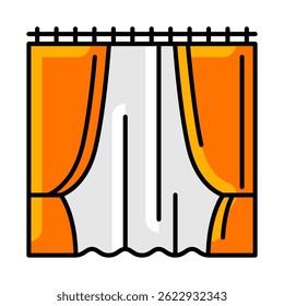 Curtains and drapes icon. Home decor element thin line illustration.